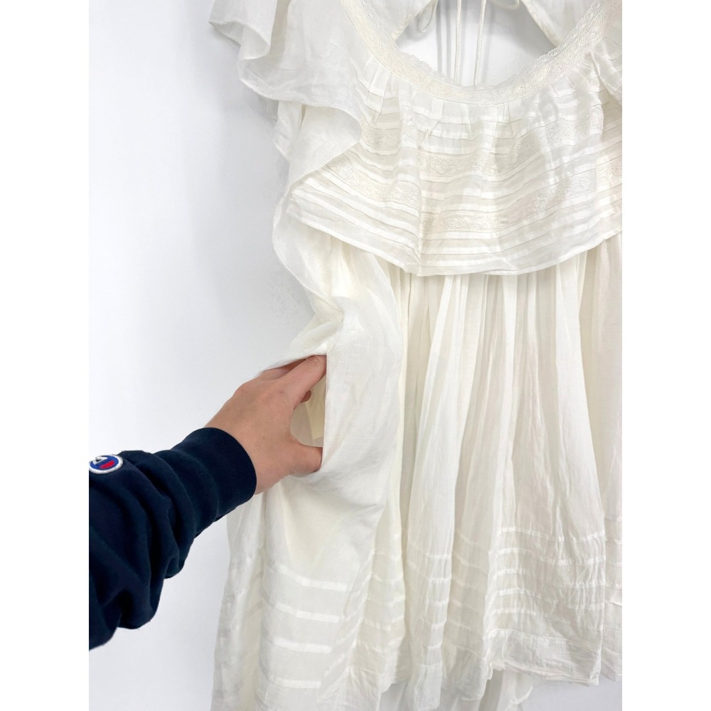 NEW Free People Ivory Haley Voile & Lace Trapeze Mini Dress XL Boho OB1227471 - Picture 4 of 12